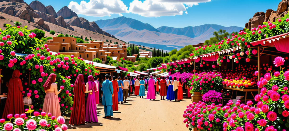 découvrez le festival des roses dans la vallée du dadès, un événement enchanteur célébrant la beauté des roses dans un cadre pittoresque. profitez de spectacles traditionnels, de défilés colorés et de dégustations de spécialités locales tout en explorant la culture riche de cette région marocaine.